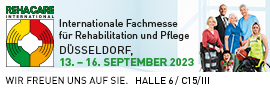 Deutsche OI-Gesellschaft e.V. & Wir sind auf der Messe: RehaCare, Internationale Fachmesse für Rehabilitation und Pflege in Düsseldorf vom 13. - 16. September 2023. Wir freuen uns auf Sie. Halle 6 / C15/III